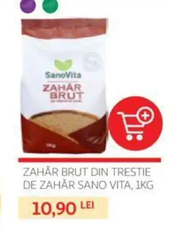 Auchan ZAHĂR BRUT DIN TRESTIE DE ZAHĂR SANO VITA, 1KG Ofertă