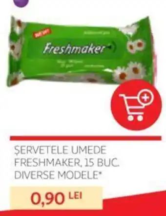 Auchan ȘERVETELE UMEDE FRESHMAKER, 15 BUC. Ofertă