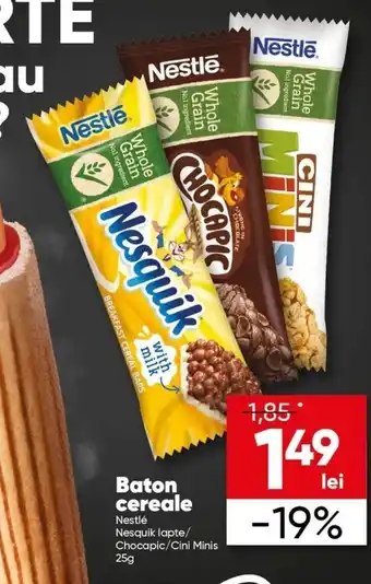 PROFI Nestlé Nesquik lapte/ Chocapic/Cini Minis Baton cereale 25g Ofertă