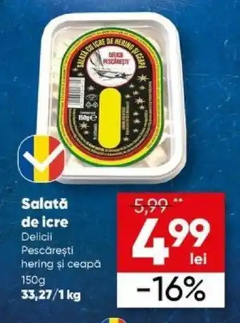 PROFI Salată de icre Delicii Pescăreşti hering şi ceapă 150g Ofertă