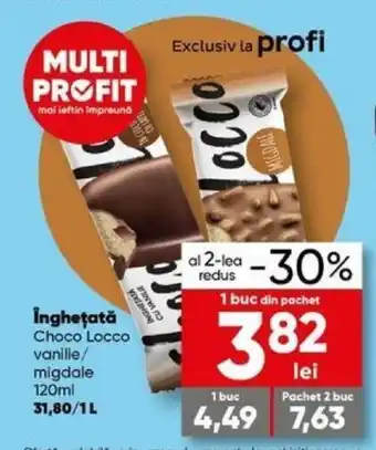 PROFI Îngheţată Choco Locco vanilie/ migdale 120ml Ofertă