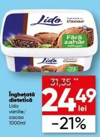 PROFI Îngheţată dietetică Lido vanilie/ cacao 1000ml Ofertă