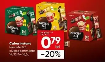 Cafea instant Nescafe 3in1 diverse sortimente 14/15/16/16,5g