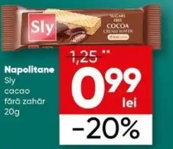 PROFI Napolitane Sly cacao fără zahăr 20g Ofertă