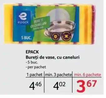 Selgros EPACK Bureți de vase, cu caneluri 5 buc per pachet Ofertă