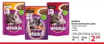 Selgros WHISKAS Hrană umedă pentru pisici 100g Ofertă