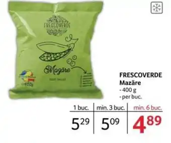 Selgros FRESCOVERDE Mazăre 400 g per buc. Ofertă