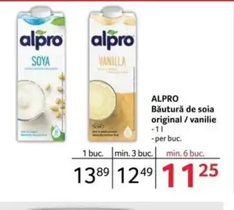 Selgros ALPRO Băutură de soia original / vanilie 1L Ofertă
