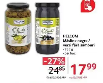 Selgros HELCOM Măsline negre / verzi fără sâmburi 935g Ofertă