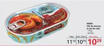 Selgros NEMO File de macrou în sos de roșii 170g Ofertă