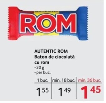 Selgros AUTENTIC ROM Baton de ciocolată cu rom Ofertă