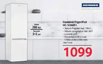 Selgros HEINNER Combină frigorifică HC-V268F+ Ofertă