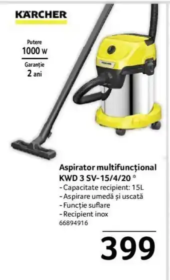 Selgros KÄRCHER Aspirator multifuncțional KWD 3 SV-15/4/20 1000w Ofertă