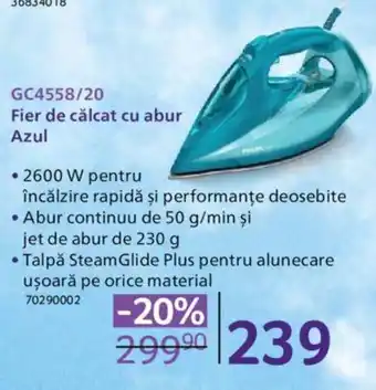 Selgros PHILIPS Fier de călcat cu abur Azul GC4558/20 2600w Ofertă