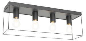 Favi Plafoniera minimalista neagra 4 lumini - kodi Ofertă