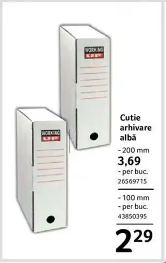 Selgros Cutie arhivare albă 200mm Ofertă