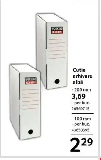 Selgros Cutie arhivare albă 100mm Ofertă