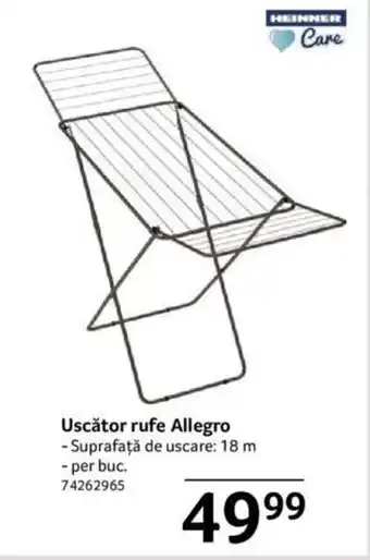 Selgros HEINNER Uscător rufe Allegro Suprafaţă de uscare: 18 m Ofertă