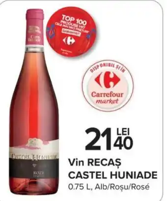 Carrefour Vin RECAS CASTEL HUNIADE 0.75 L Ofertă