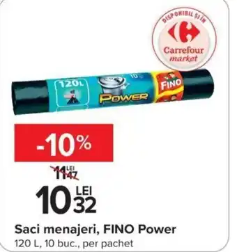 Saci menajeri, FINO Power 120 L, 10 buc., per pachet