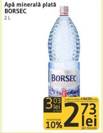 Supeco Apă minerală plată BORSEC 2L Ofertă