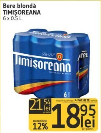 Supeco Bere blondă TIMIŞOREANA 6 x 0.5 L Ofertă