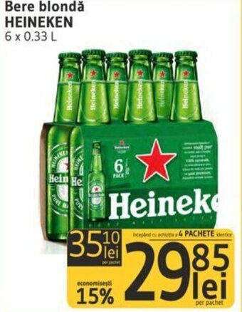 Supeco Bere blondă HEINEKEN 6 x 0.33 L Ofertă
