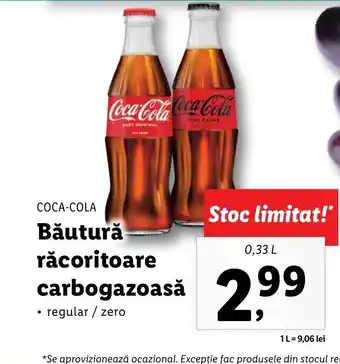 Lidl COCA-COLA Băutură răcoritoare carbogazoasă 0.33L Ofertă