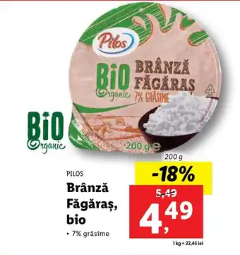 Lidl PILOS Brânză Făgăraş, bio 200g Ofertă