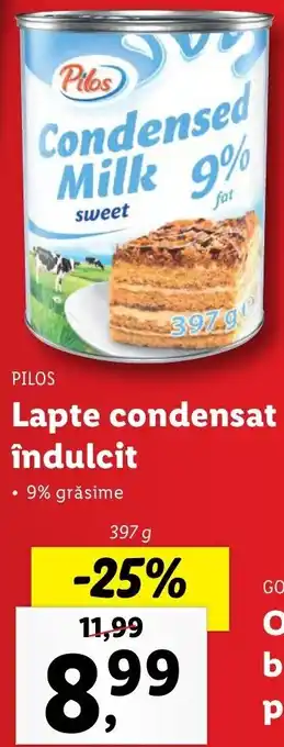 Lidl Pilos Lapte condensat îndulcit 397g Ofertă