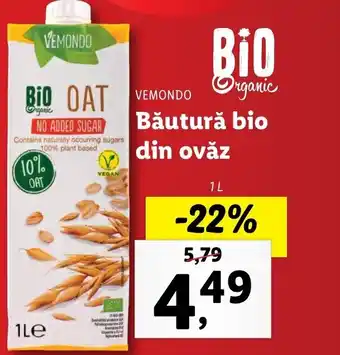 Lidl VEMONDO Băutură bio din ovăz 1L Ofertă