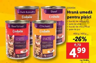 Lidl Coshida Hrană umedă pentru pisici 400/405g Ofertă
