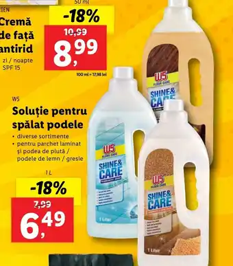 Lidl W5 Soluție pentru spălat podele 1L Ofertă