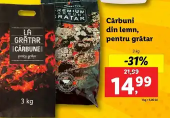 Lidl Cărbuni din lemn, pentru grătar 3kg Ofertă
