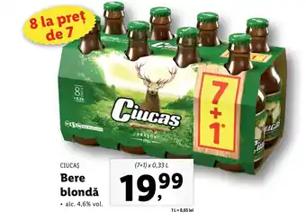 Lidl CIUCAŞ Bere blondă (7+1)x0,33L Ofertă