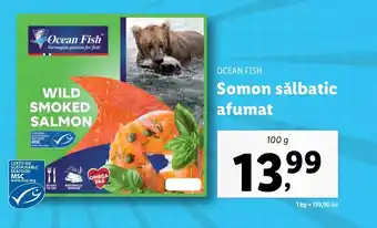 Lidl OCEAN FISH Somon sălbatic afumat 100g Ofertă