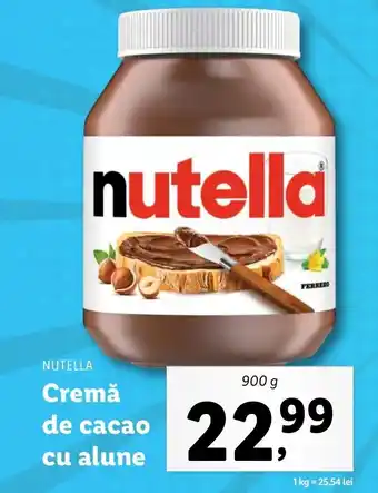Lidl NUTELLA Cremă de cacao cu alune 900g Ofertă