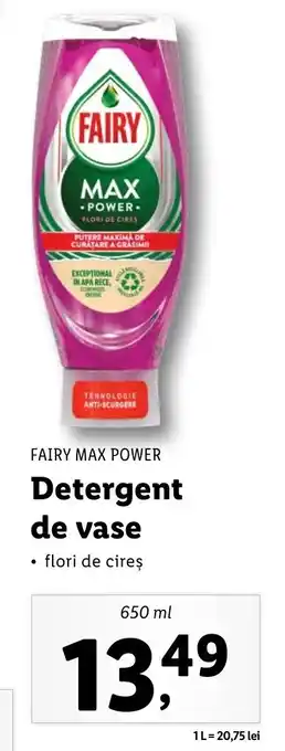 Lidl FAIRY MAX POWER Detergent de vase, 650ml Ofertă