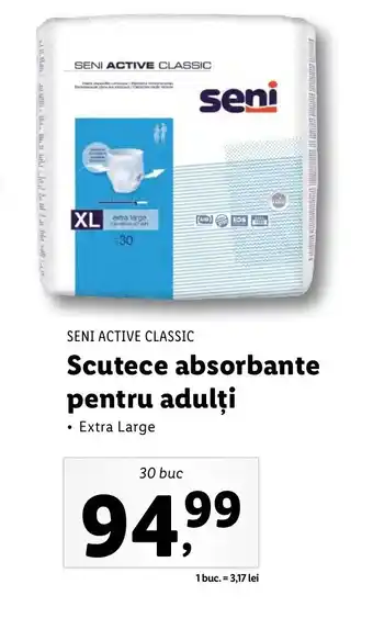 Lidl SENI ACTIVE CLASSIC, Scutece absorbante pentru adulți, 30 buc Ofertă