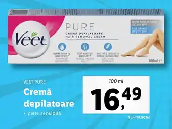 VEET PURE, Cremă depilatoare, 100ml