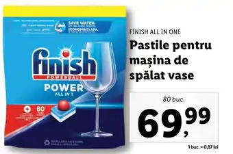 FINISH ALL IN ONE Pastile pentru maşina de spălat vase, 80 buc