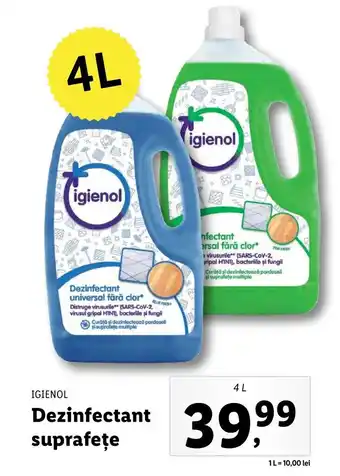Lidl IGIENOL, Dezinfectant suprafețe, 4L Ofertă
