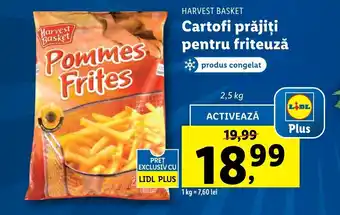 Lidl HARVEST BASKET, Cartofi prăjiți pentru friteuză, 2,5kg Ofertă