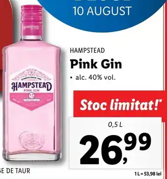 Lidl HAMPSTEAD, Pink Gin, 0,5L Ofertă