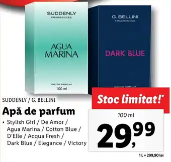 Lidl SUDDENLY / G. BELLINI, Apă de parfum, 100ml Ofertă