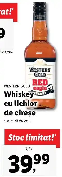 WESTERN GOLD, Whiskey cu lichior de cireșe 0,75L