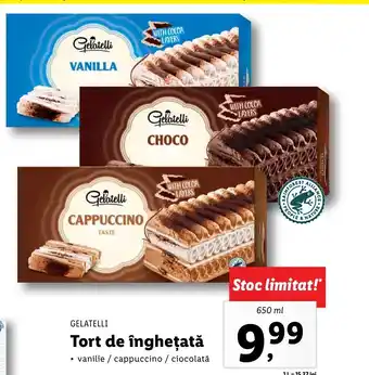 Lidl GELATELLI Tort de înghețată 650ml Ofertă