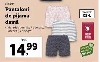 Lidl esmara® Pantaloni de pijama, damă 1 per. Ofertă