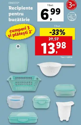 Lidl ERNESTOⓇ Recipiente pentru bucătărie 3 buc. Ofertă
