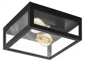 Favi Plafoniera baie eglo amezola 99122, e27 2x40w, negru Ofertă